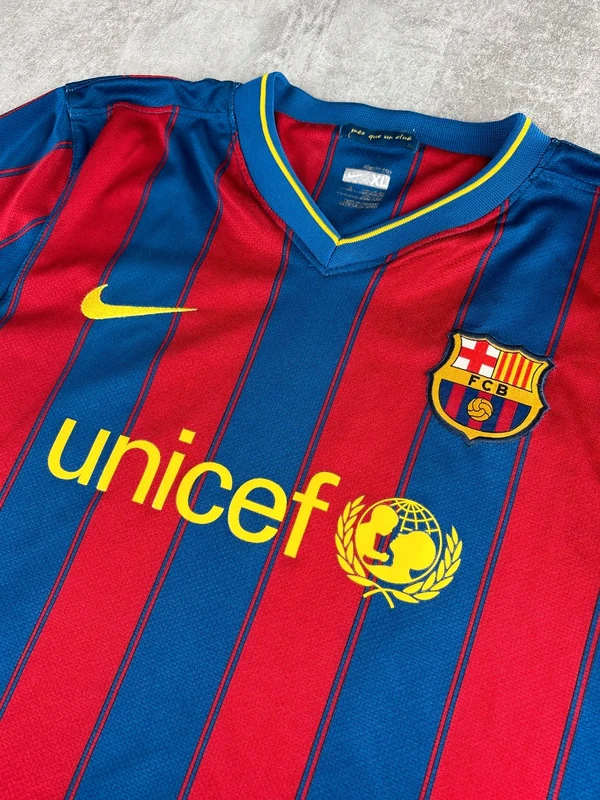 Maillot FC Barcelone Nike football Saison 2009-2010 taille XL Enfant — Dos